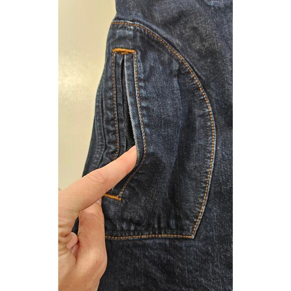 Abercrombie & Fitch sz 10 full zip front grunge denim skirt EUC pocket casual - Picture 3 of 7